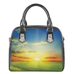 Sunrise Meadow Print Shoulder Handbag