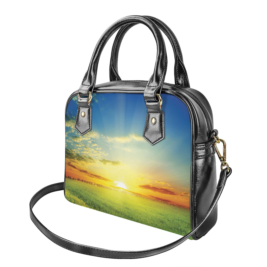 Sunrise Meadow Print Shoulder Handbag