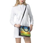 Sunrise Meadow Print Shoulder Handbag