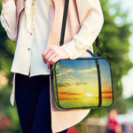 Sunrise Meadow Print Shoulder Strap Bible Bag