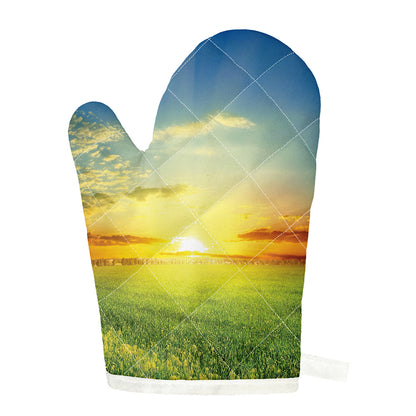 Sunrise Meadow Print Single Oven Mitt