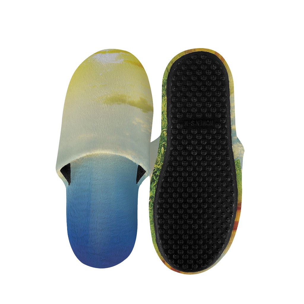 Sunrise Meadow Print Slippers