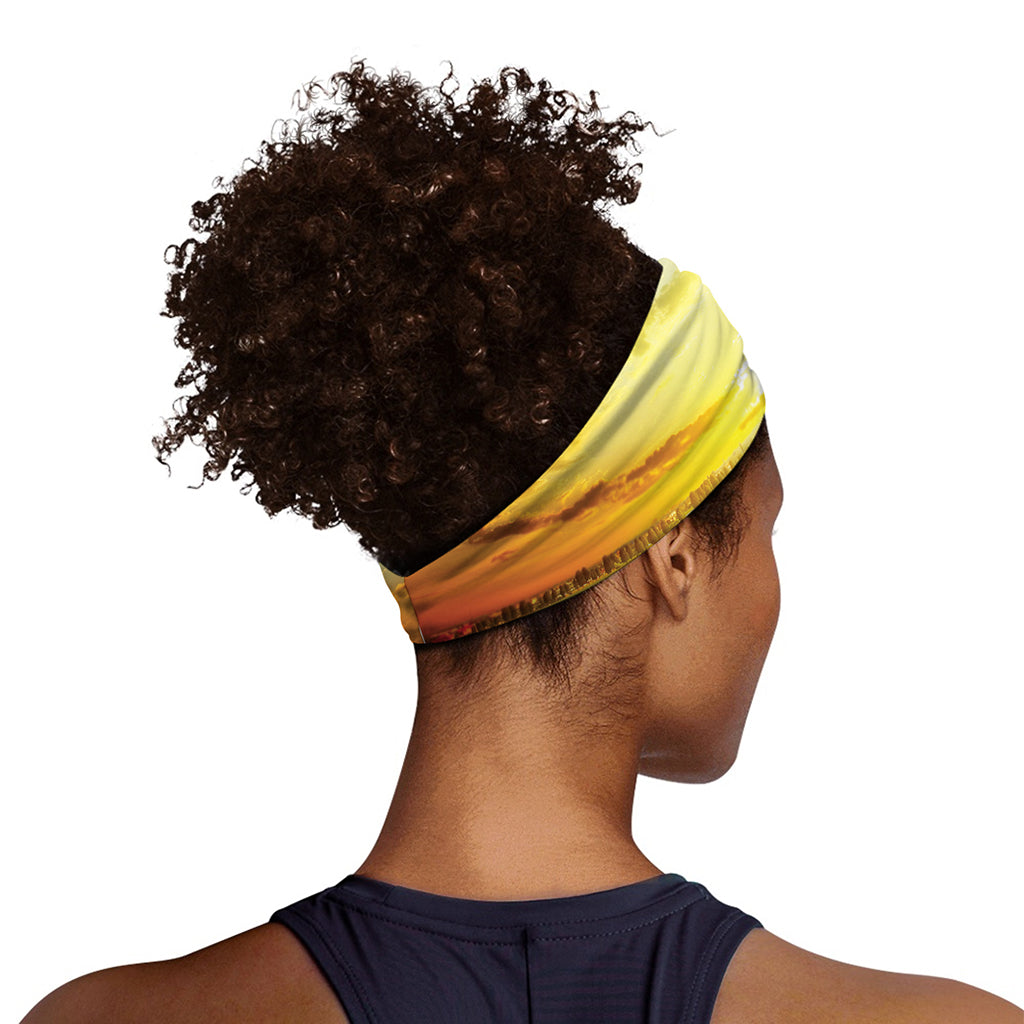 Sunrise Meadow Print Sports Headband