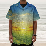 Sunrise Meadow Print Textured Short Sleeve Shirt