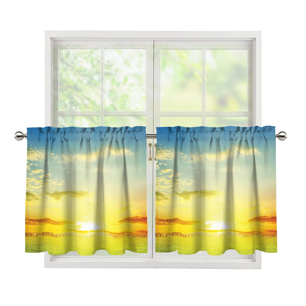 Sunrise Meadow Print Tier Curtains