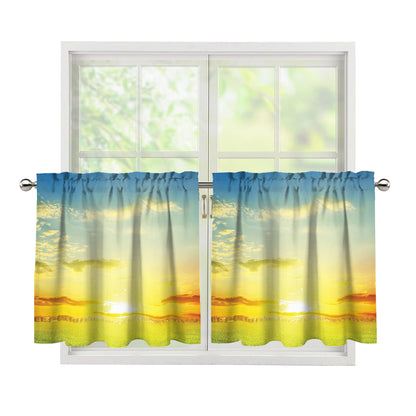 Sunrise Meadow Print Tier Curtains