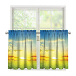 Sunrise Meadow Print Tier Curtains