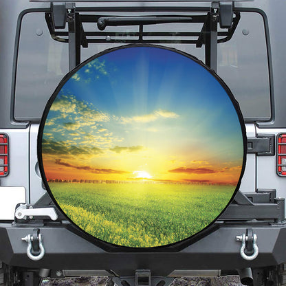 Sunrise Meadow Print Tire Cover
