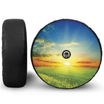 Sunrise Meadow Print Tire Cover With Camera Hole