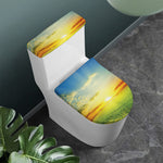 Sunrise Meadow Print Toilet Lid And Tank Cover Set