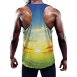 Sunrise Meadow Print Training Tank Top