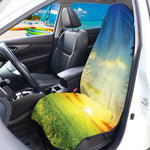 Sunrise Meadow Print Waterproof Car Seat Cover