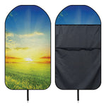 Sunrise Meadow Print Waterproof Car Seat Cover
