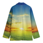 Sunrise Meadow Print Women's Cotton Blazer