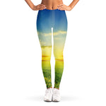 Sunrise Meadow Print Women's Leggings