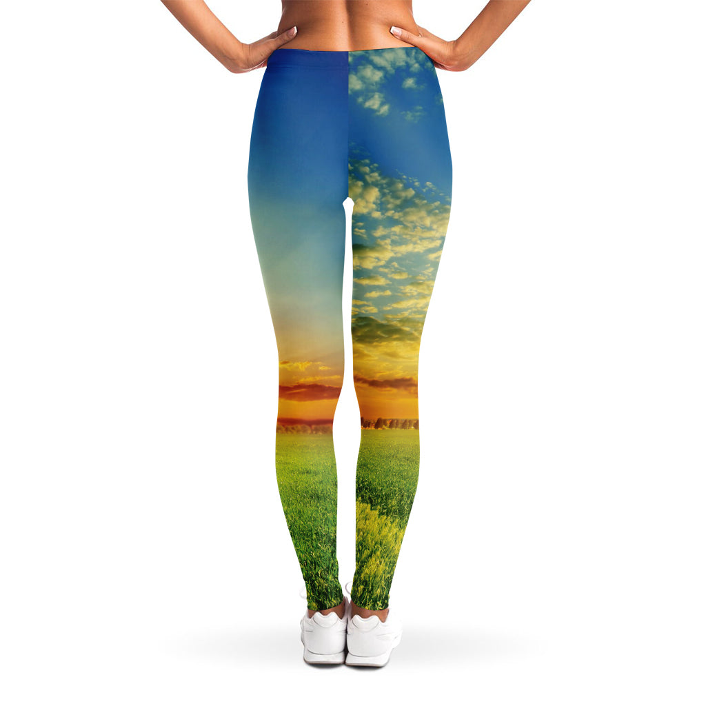 Sunrise Meadow Print Women's Leggings