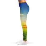Sunrise Meadow Print Women's Leggings