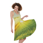 Sunrise Meadow Print Women's Sleeveless Dress