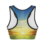 Sunrise Meadow Print Women's Sports Bra