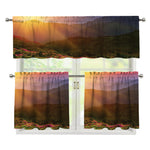 Sunrise Mountain Print 3 Piece Kitchen Curtains