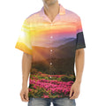 Sunrise Mountain Print Aloha Shirt