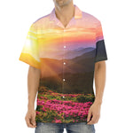 Sunrise Mountain Print Aloha Shirt