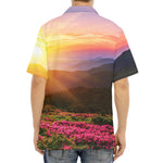 Sunrise Mountain Print Aloha Shirt