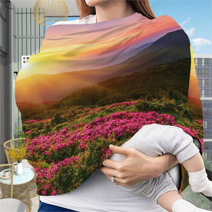 Sunrise Mountain Print Baby Seat Cover