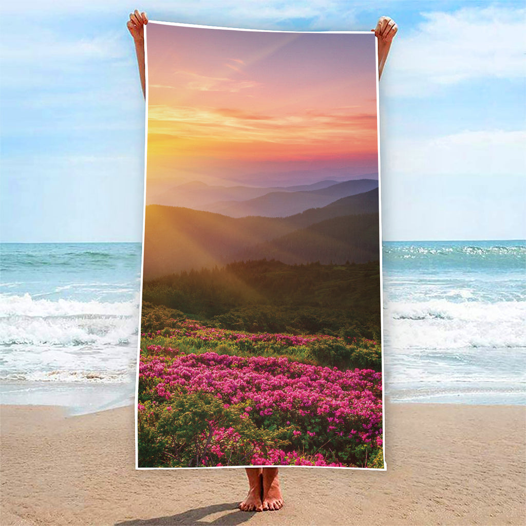 Sunrise Mountain Print Beach Towel