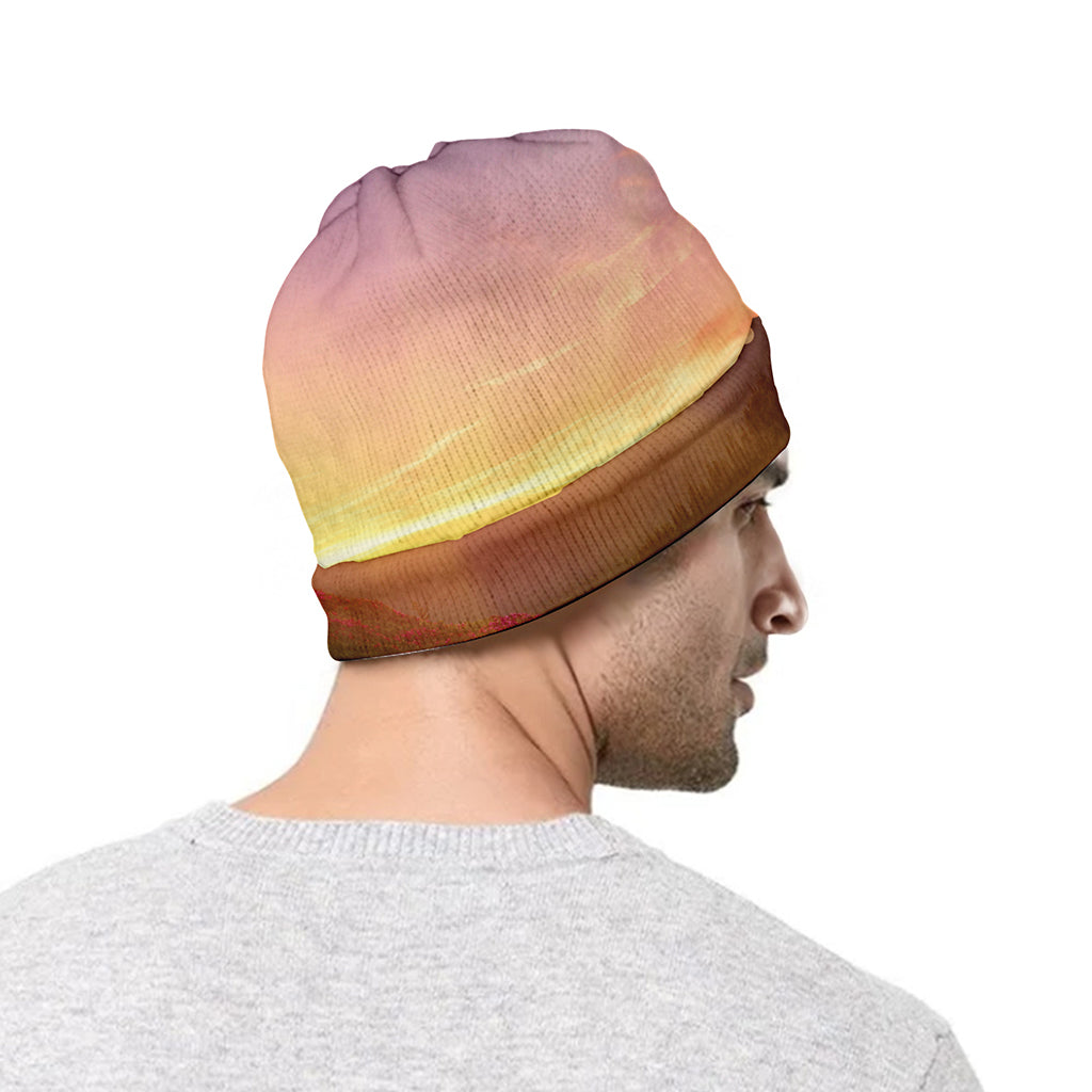 Sunrise Mountain Print Beanie