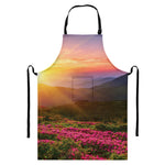 Sunrise Mountain Print Bib Apron With Pocket