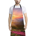 Sunrise Mountain Print Bib Apron With Pocket