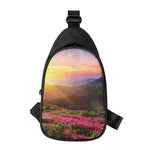 Sunrise Mountain Print Chest Bag