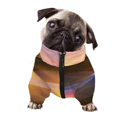 Sunrise Mountain Print Dog Zip Up Jacket