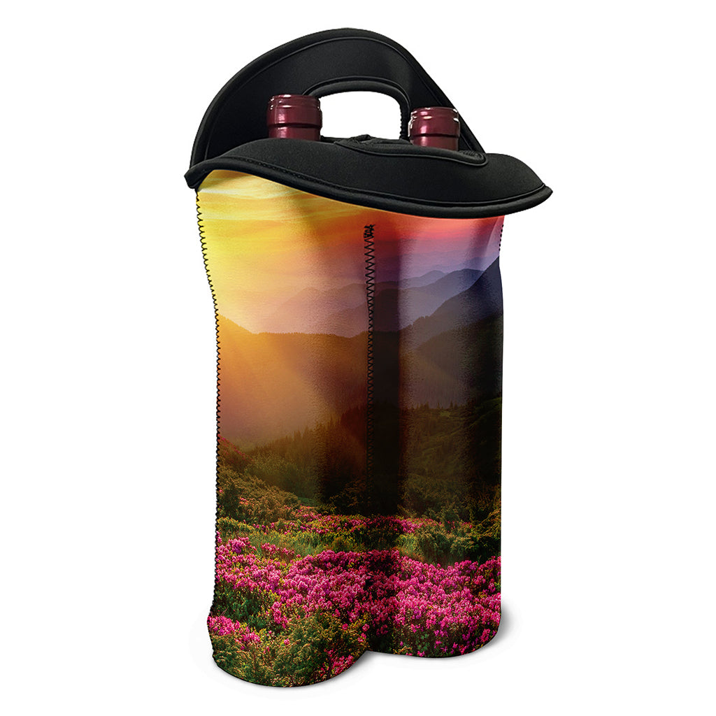 Sunrise Mountain Print Double Neoprene Wine Tote