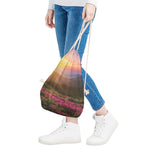 Sunrise Mountain Print Drawstring Bag