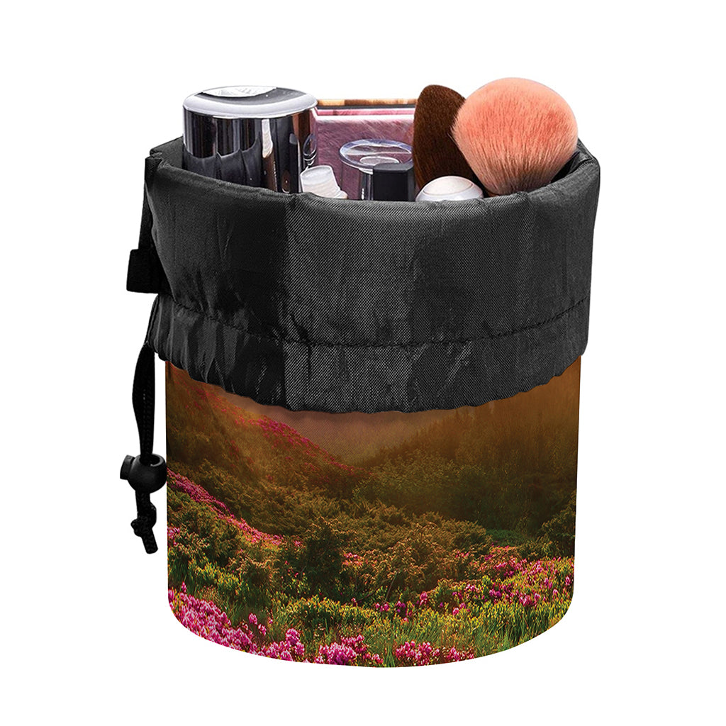 Sunrise Mountain Print Drawstring Makeup Bag
