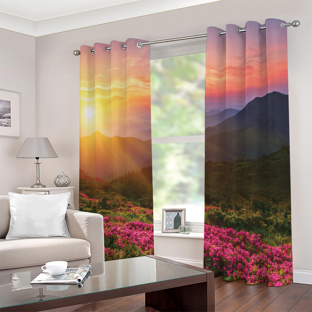 Sunrise Mountain Print Extra Wide Grommet Curtains