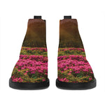 Sunrise Mountain Print Flat Ankle Boots