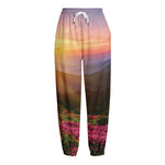 Sunrise Mountain Print Fleece Lined Knit Pants