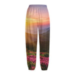 Sunrise Mountain Print Fleece Lined Knit Pants