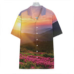 Sunrise Mountain Print Hawaiian Shirt