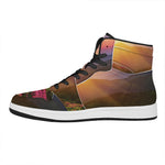 Sunrise Mountain Print High Top Leather Sneakers