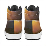 Sunrise Mountain Print High Top Leather Sneakers
