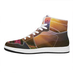 Sunrise Mountain Print High Top Leather Sneakers