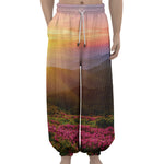 Sunrise Mountain Print Lantern Pants
