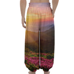 Sunrise Mountain Print Lantern Pants
