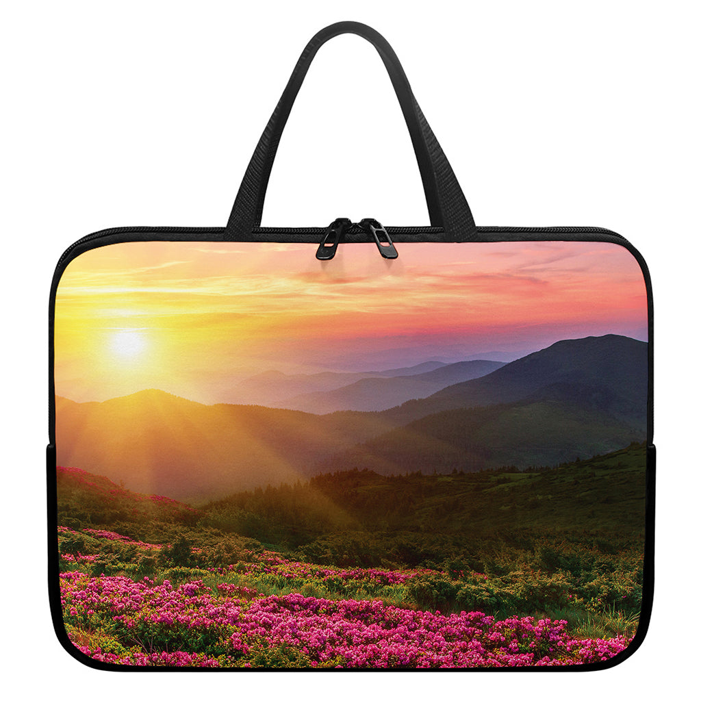 Sunrise Mountain Print Laptop Sleeve With Handle