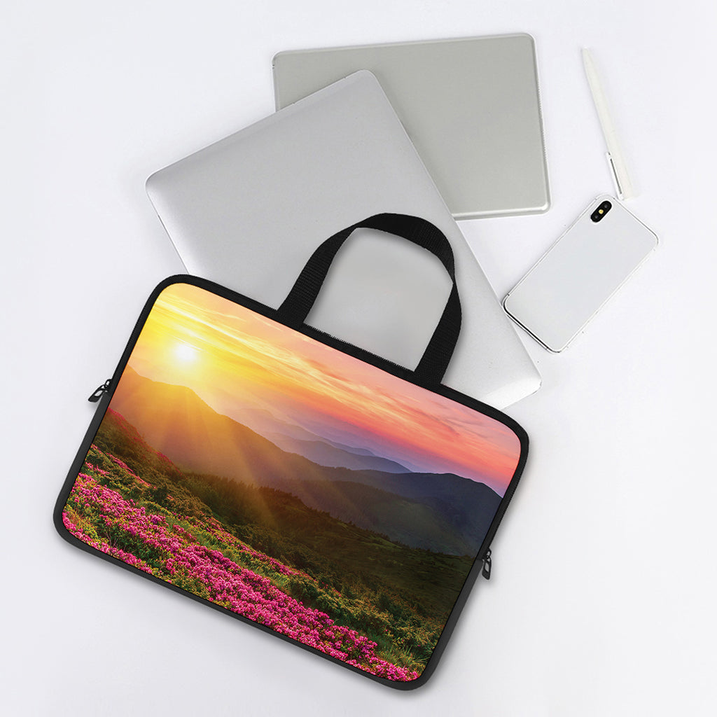 Sunrise Mountain Print Laptop Sleeve With Handle