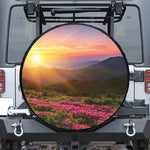 Sunrise Mountain Print Leather Spare Tire Cover